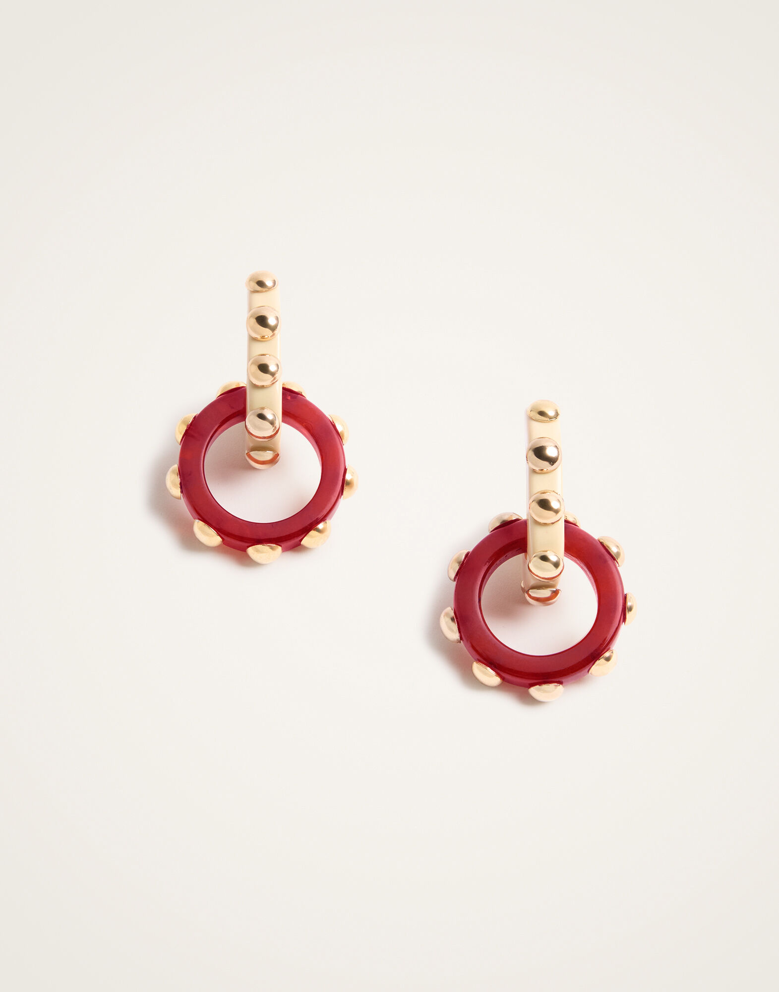 La DoubleJ Double Hoop Earrings Solid Burgundy EAR0048POL004SOLIDRE02