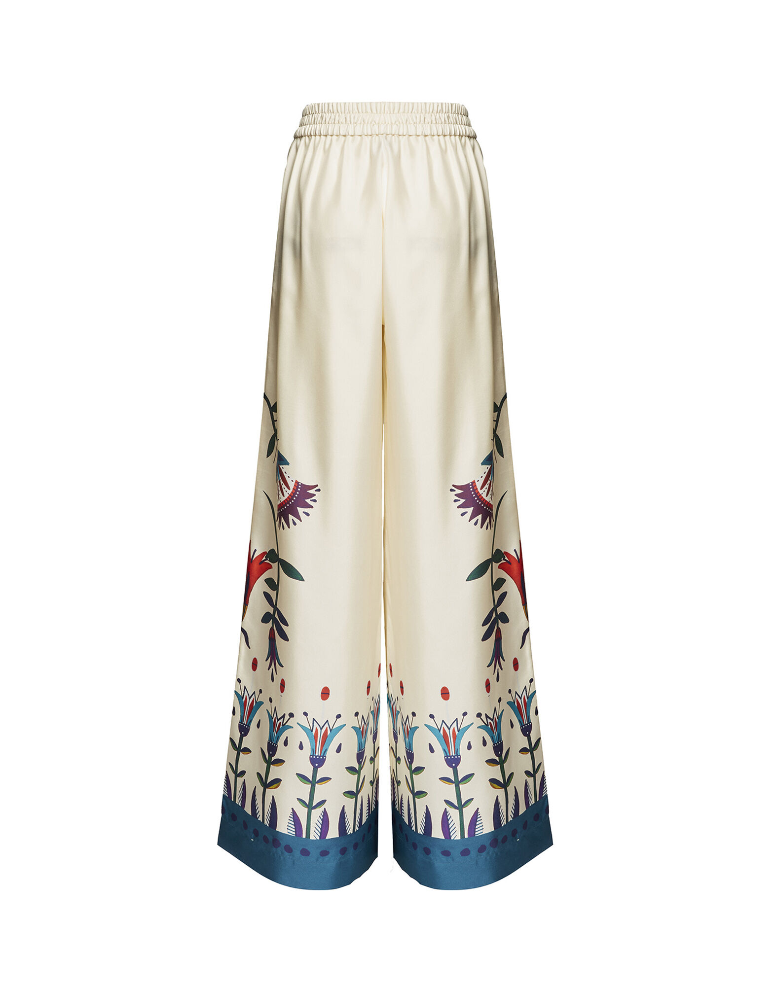 La DoubleJ Palazzo Pants Isis Avorio Plac&eacute;e TRO0026SIL006ISI0001