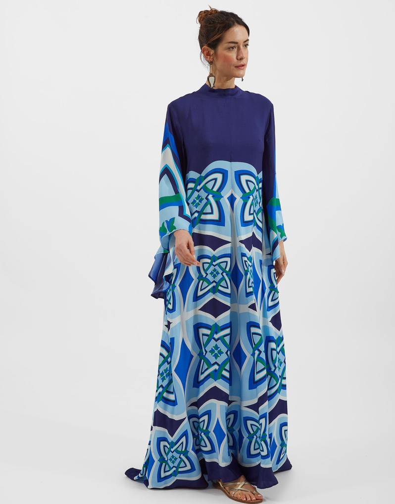 La DoubleJ Magnifico Dress La DoubleJ Magnifico Dress Lakshmi Placed Blu DRE0232VIS004LAK02BU03