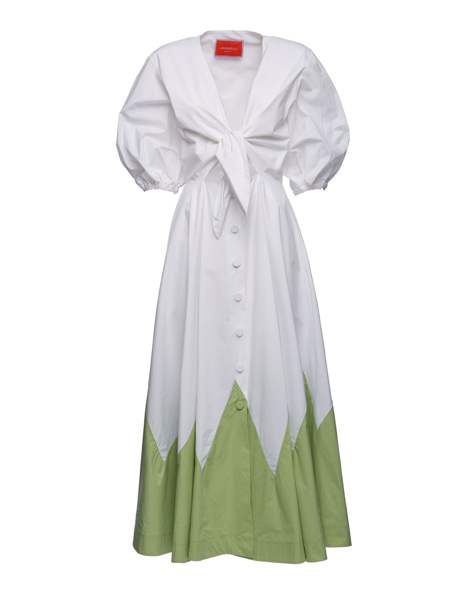 La DoubleJ Peek-A-Boo Dress Intarsio Color Block W/P DRE0318COT043CLB10WH01