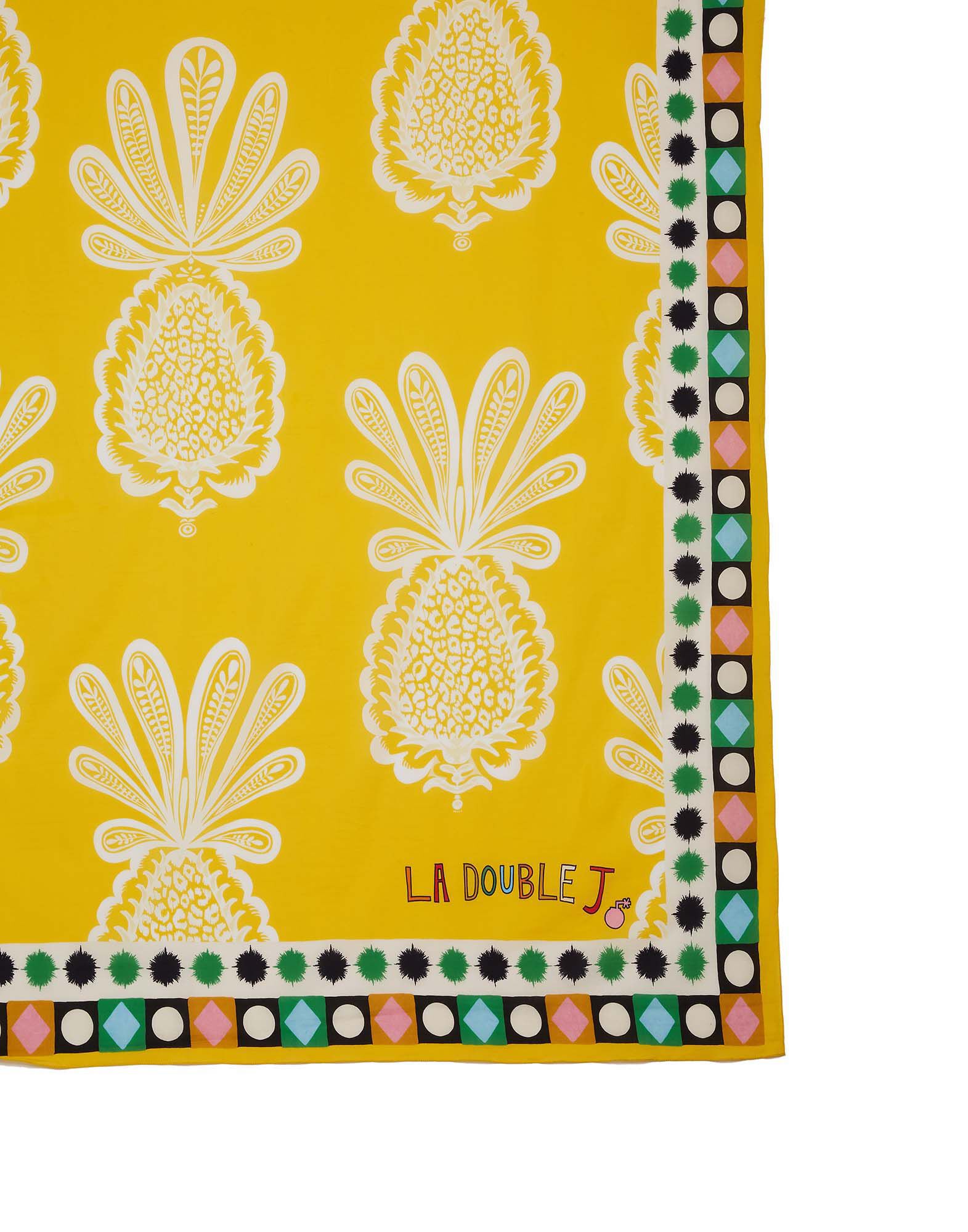 LaDoubleJ Square Scarf (135X135) Big Pineapple SCA0006COS001PNP0001