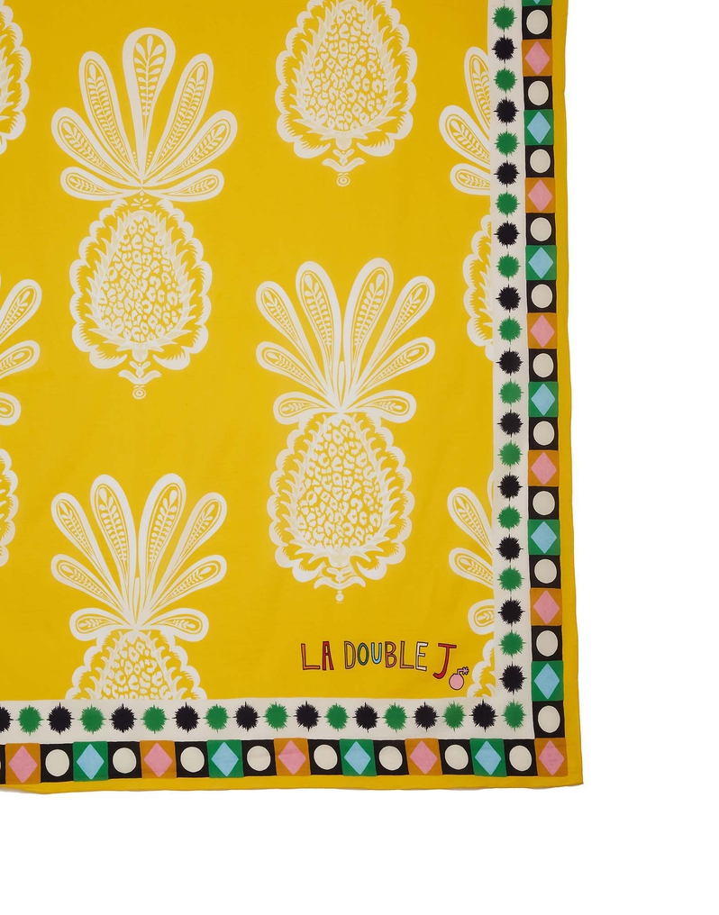 LaDoubleJ Square Scarf (135X135) LaDoubleJ Square Scarf (135X135) Big Pineapple SCA0006COS001PNP0001