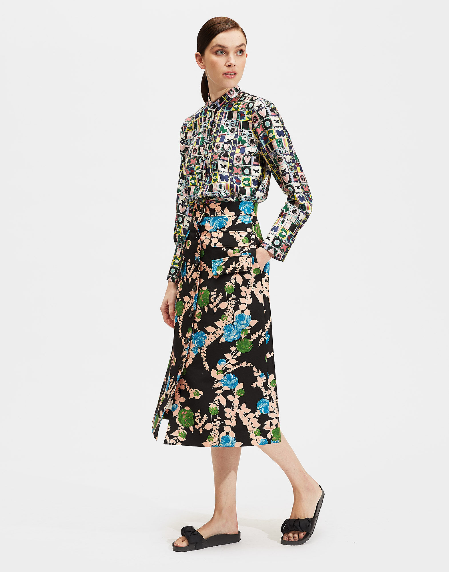 LaDoubleJ Peggy Skirt Winter Rose Nero SKI0040CAD001WTR0003