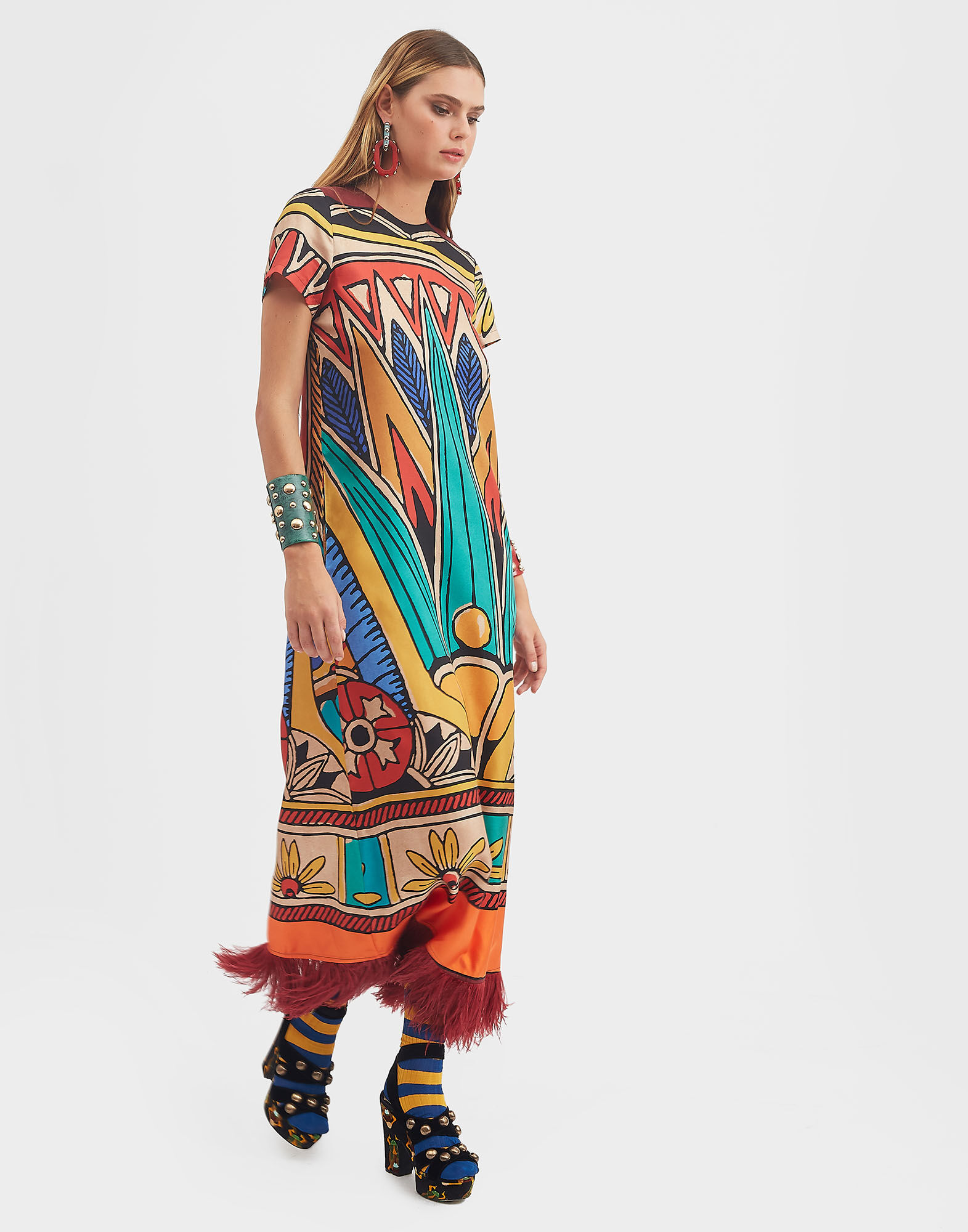 La DoubleJ Swing Dress Philae Plac&eacute;e DRE0316SIL001PHI01MU01