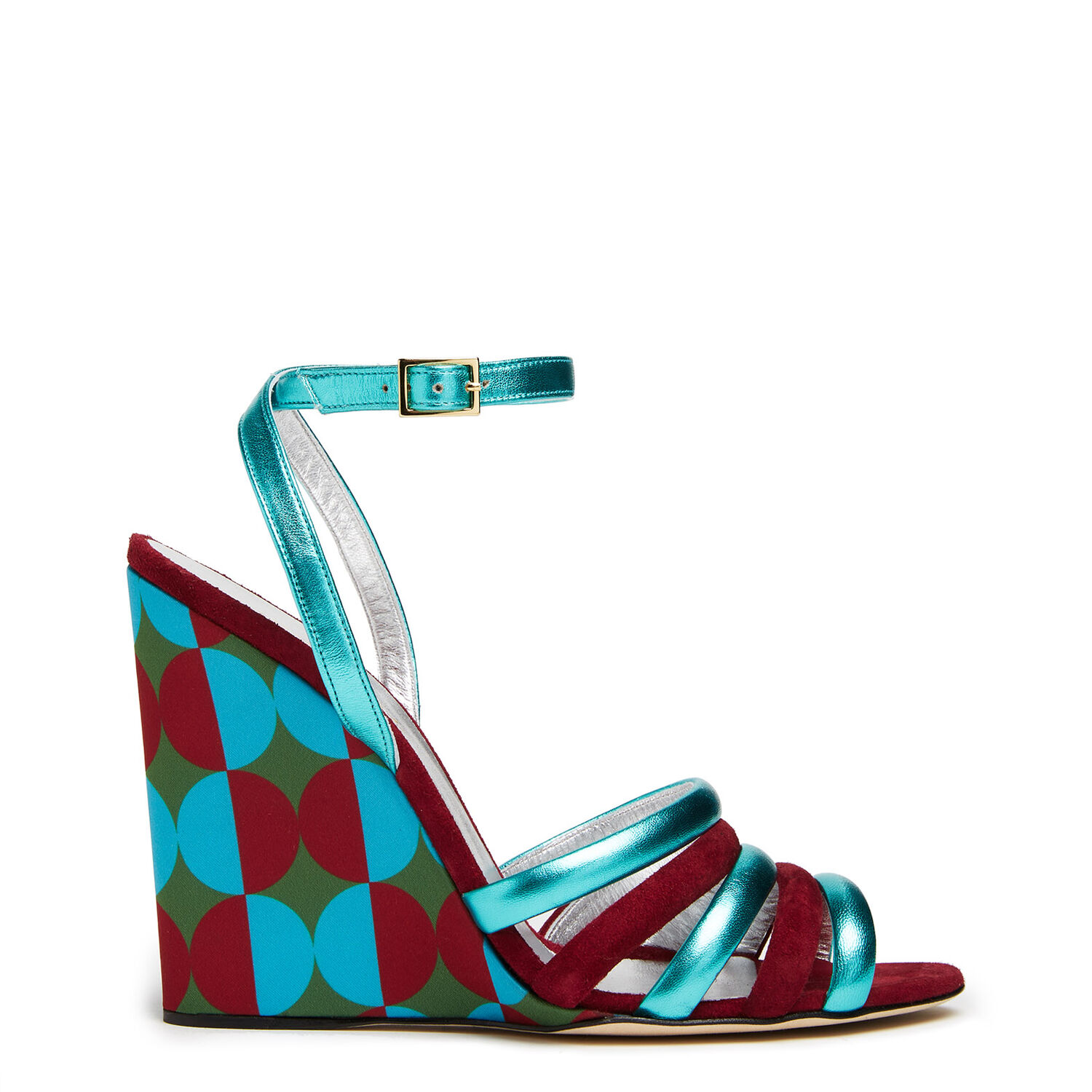 La Doublej Mezzaluna Green Platform Sole Laced Sandals Women In Mezzaluna Green