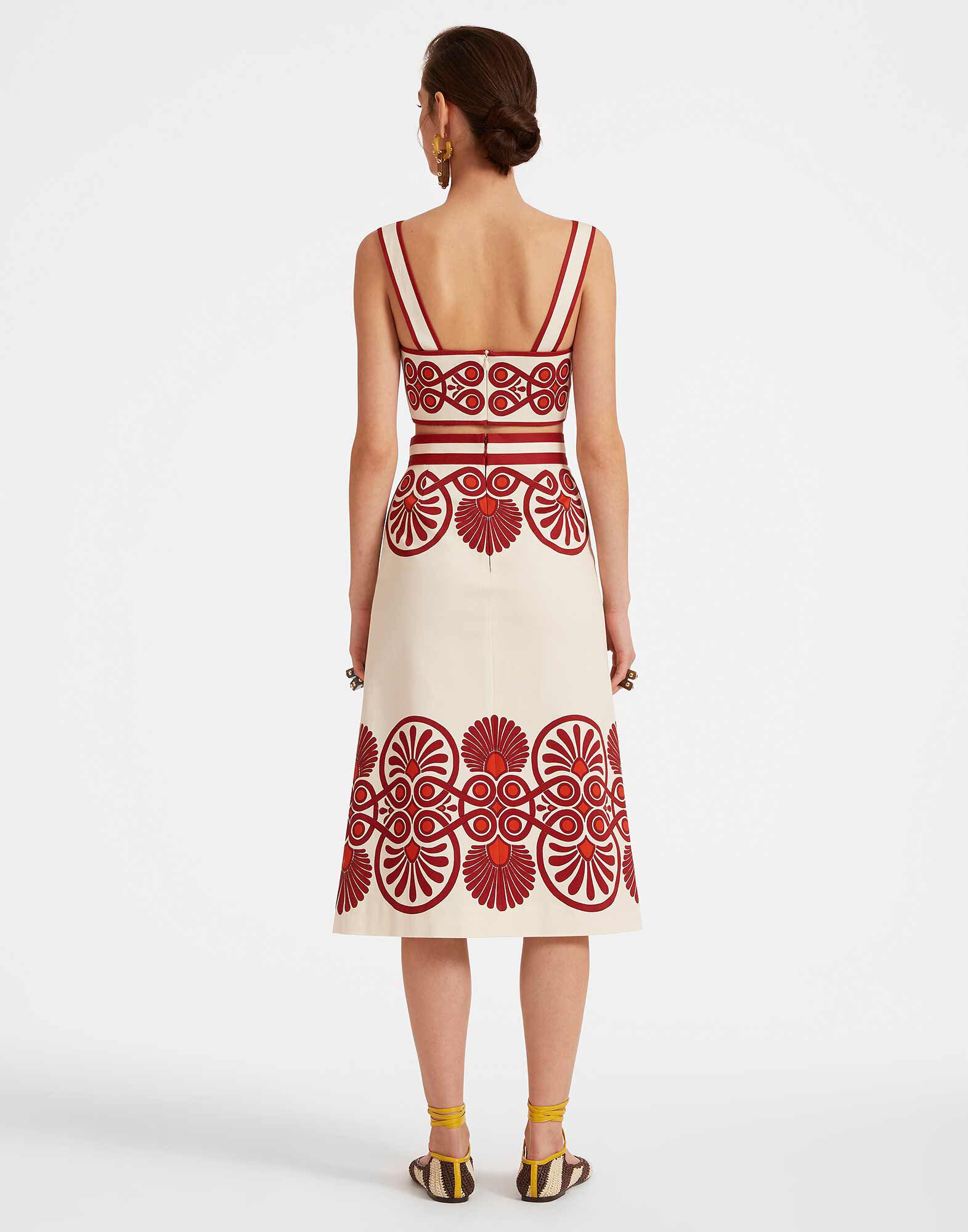 La DoubleJ Baia Skirt Medallion Plac&eacute;e Cream SKI0081COT037MED01WH03