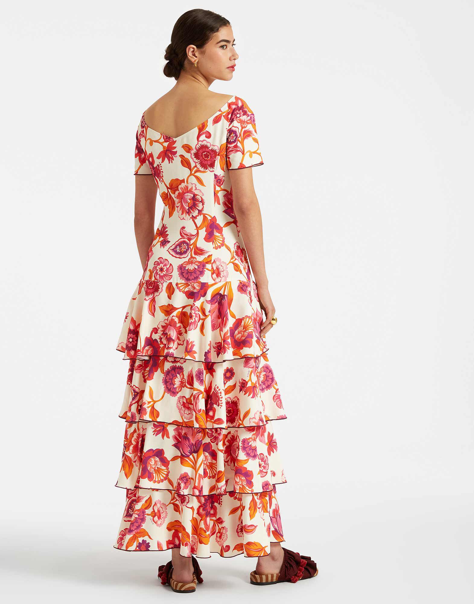 La DoubleJ Flamenco Dress Hottie Cream DRE0663SAB001HOT01WH03