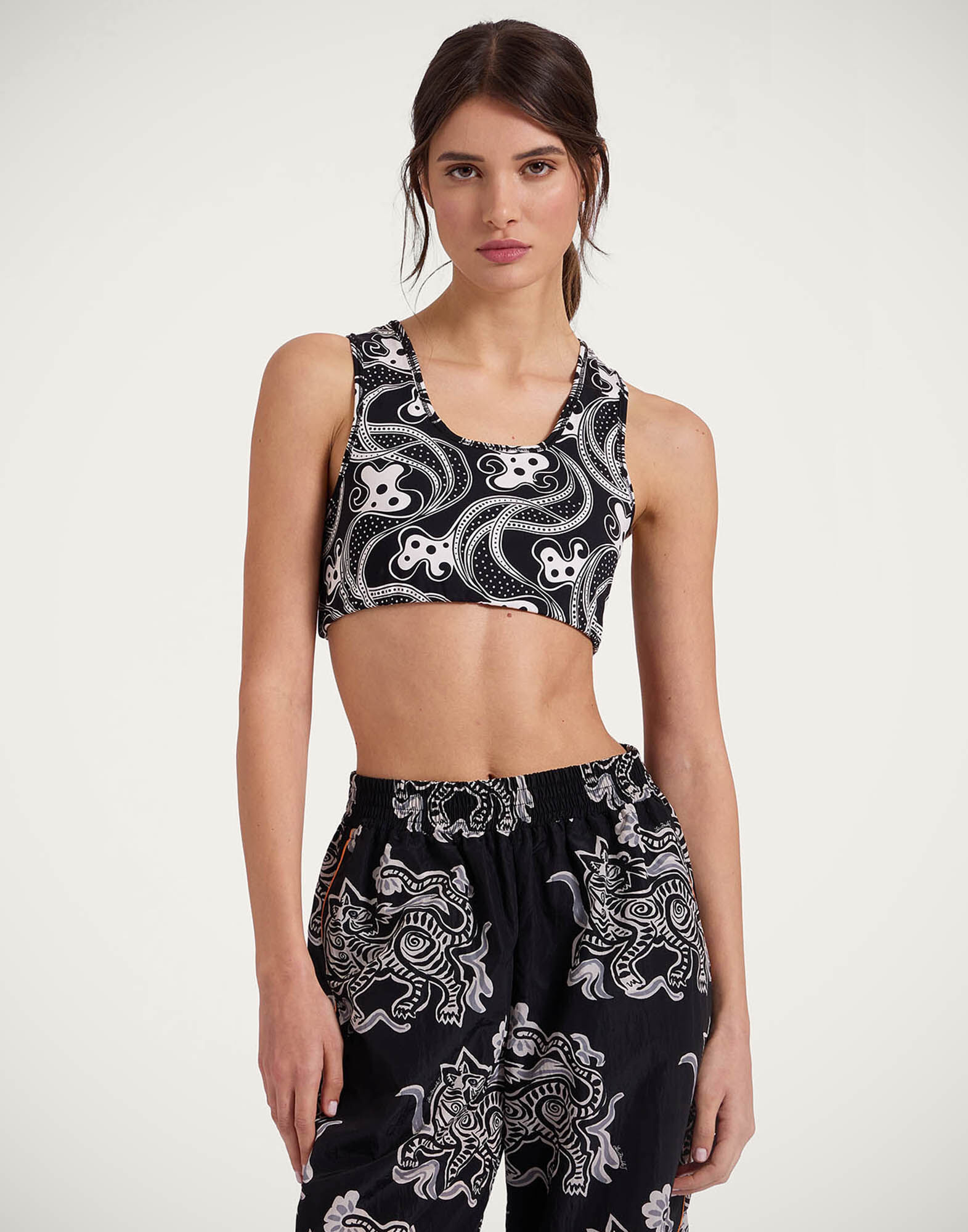 La DoubleJ Magica Bra Aperol Black & White TOP0142JER049APE01BL03