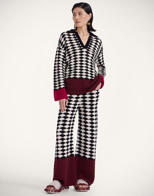 La DoubleJ Lounge Pants Multicolor Black & White TRO0160KNI155VA351BL03