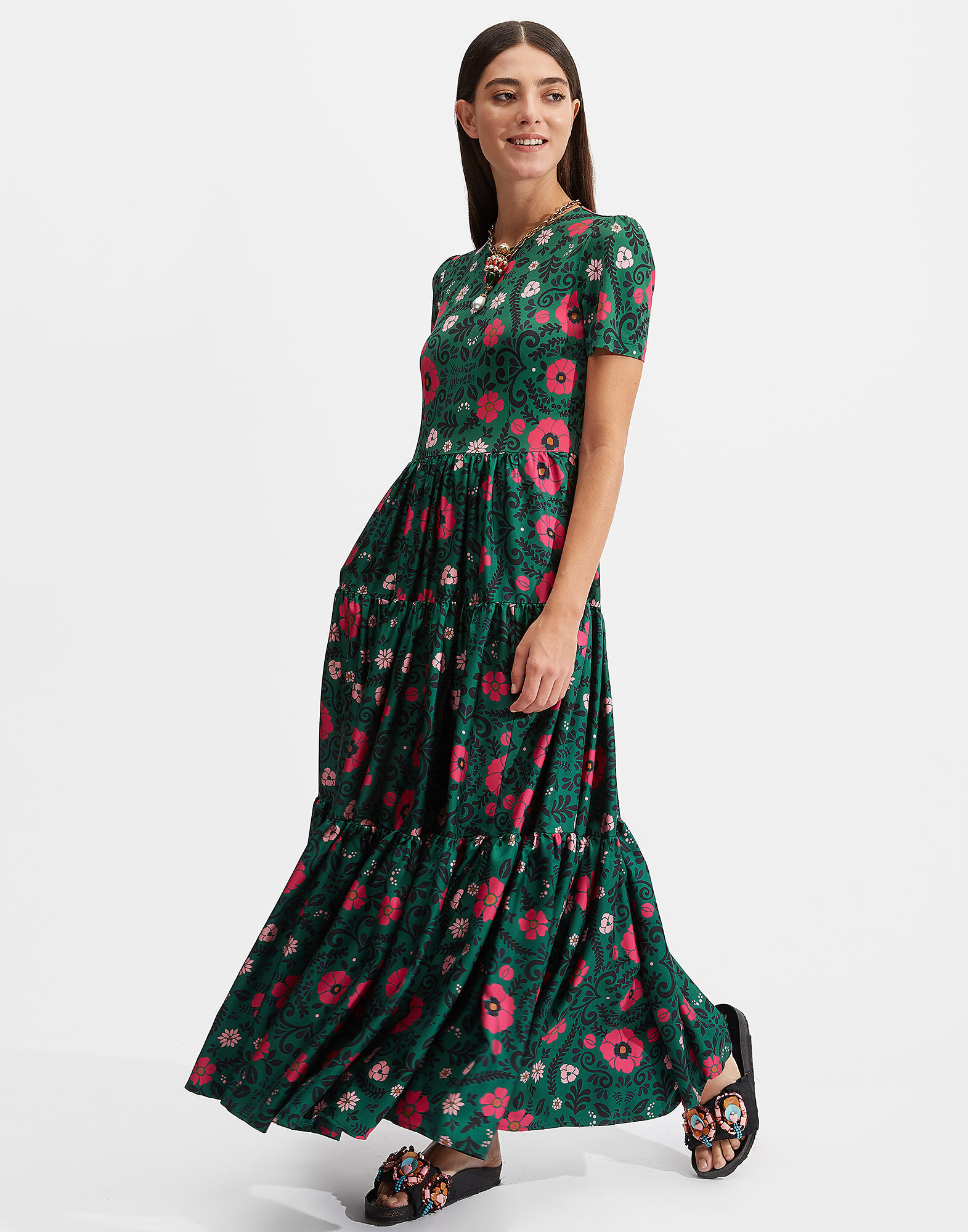 LaDoubleJ Short Sleeve Big Dress Heckfield Verde DRE0264SIL001HEC0002