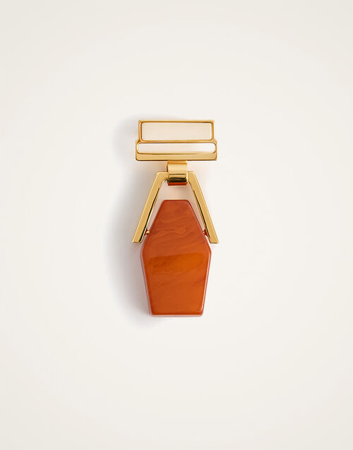 La DoubleJ Portal Brooch La DoubleJ Portal Brooch 24k Gold Plate & Orange Resin BCH0002POL014SOLIDOR02