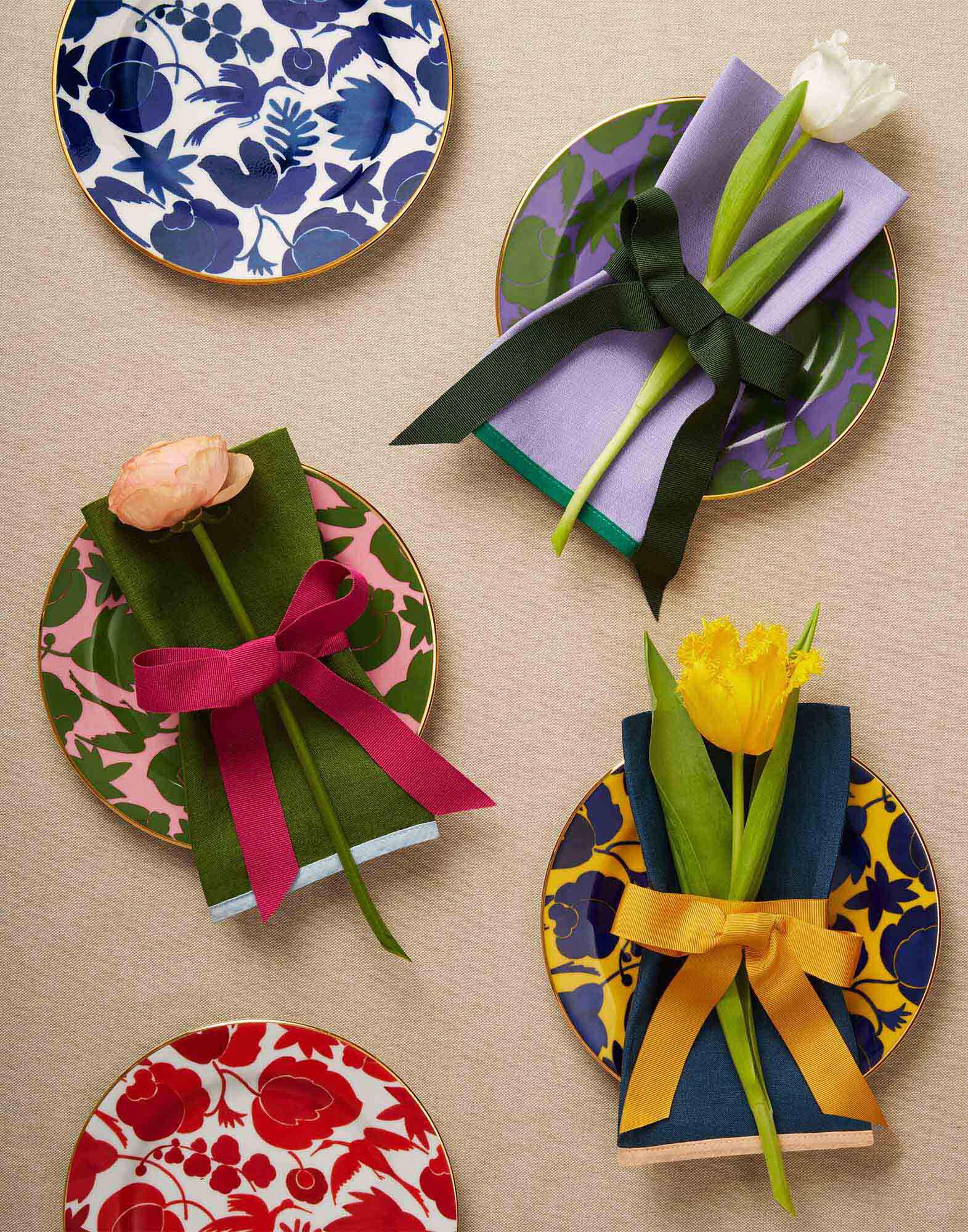 La DoubleJ Large Napkins Set Of 2 Rainbow Navy NAP0010LIN006RAI0031