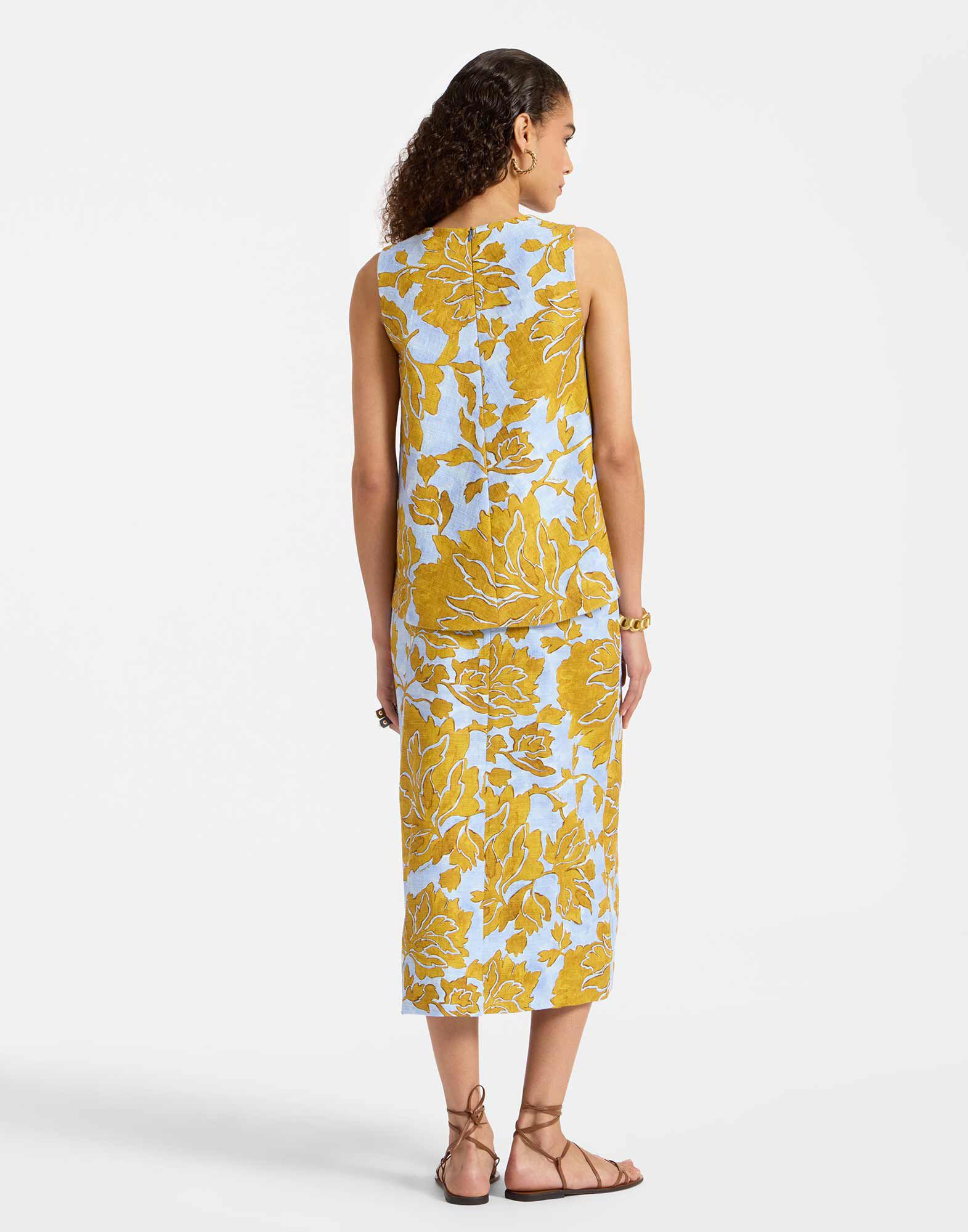 Pencil Skirt in Tangle Light Blue for Women La DoubleJ