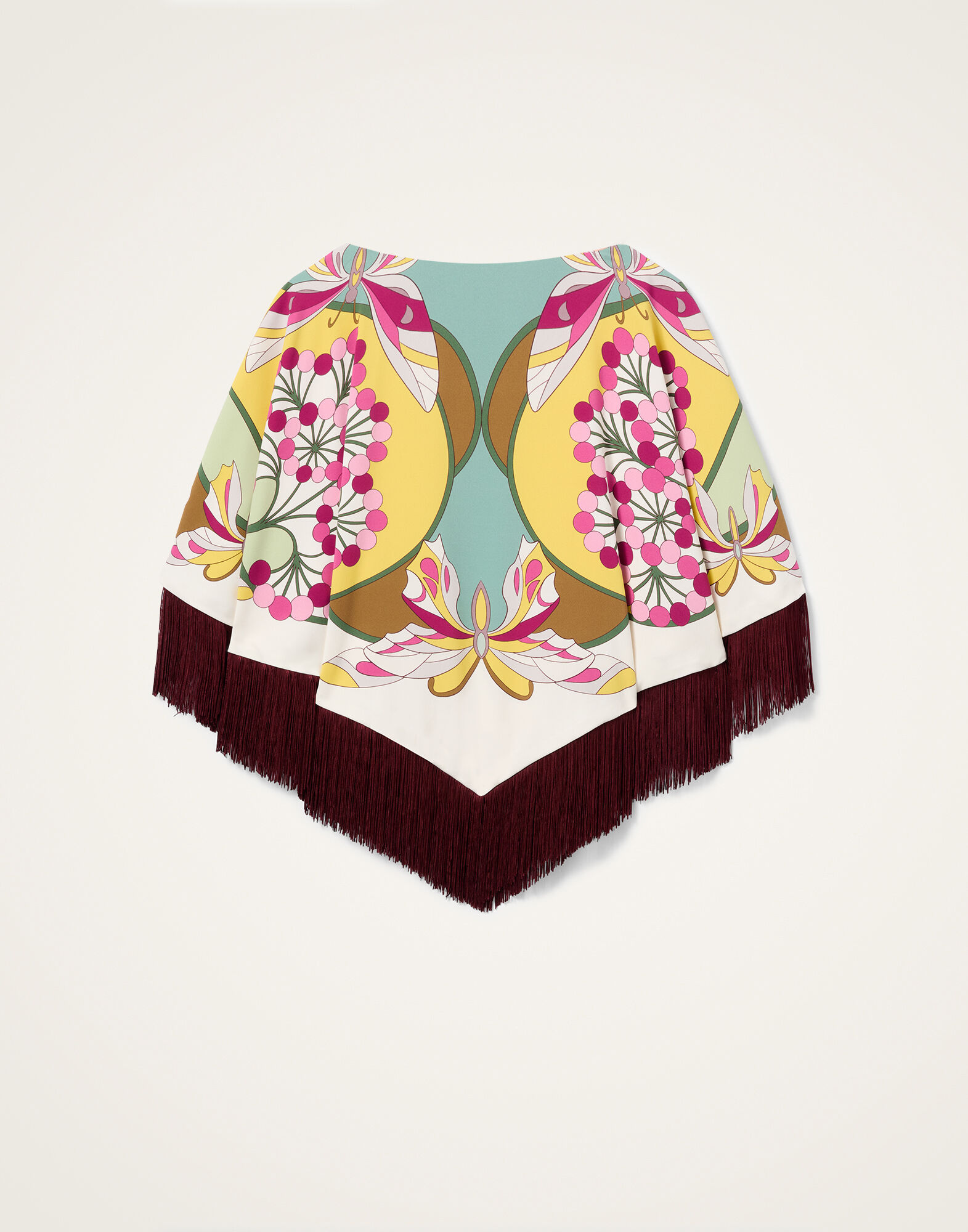 La DoubleJ Reversible Mini Poncho Top Florette Plac&eacute;e Fuchsia SCA0077VIS011FLO08PI03