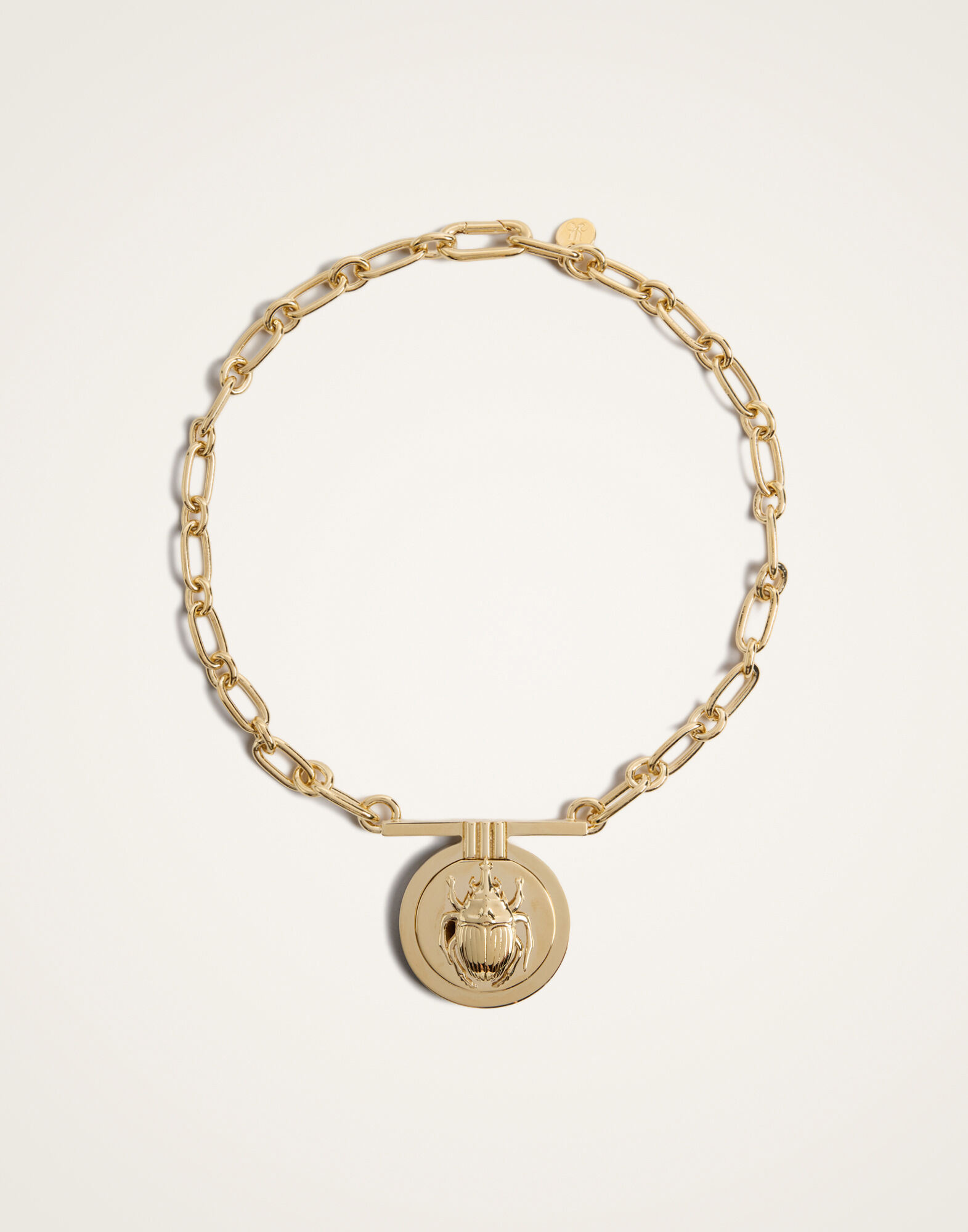 La DoubleJ Scarab Necklace 24k Gold Plate NEC0039BRA003SOLIDYE05