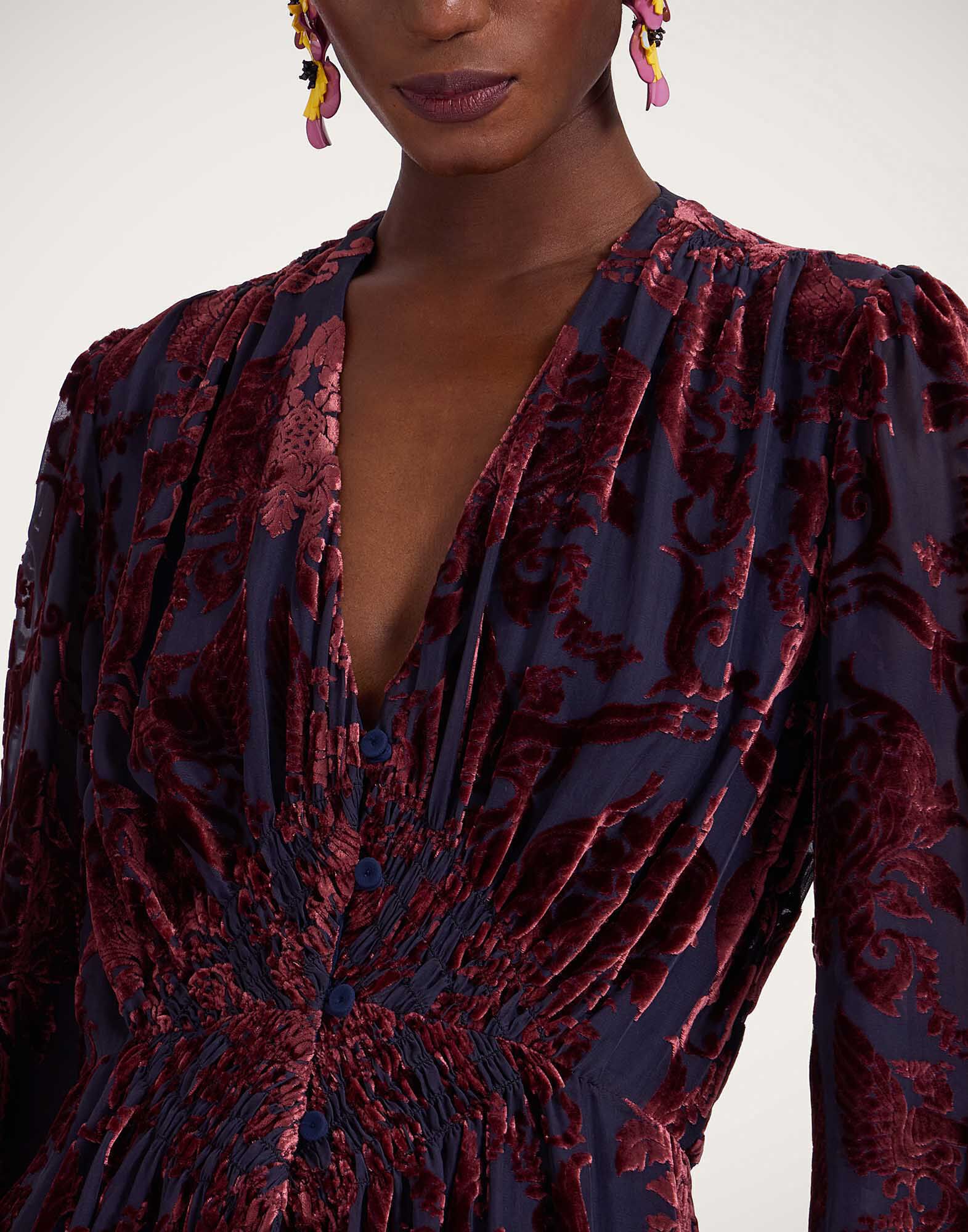 La DoubleJ Long Camerino Dress Cherubs Blue DRE0585DEV002CRB05BU03