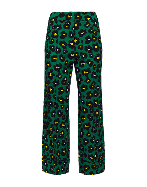 LaDoubleJ Cropped Anna Pants Flower Leopard Verde TRO0021VIS001FLL0002