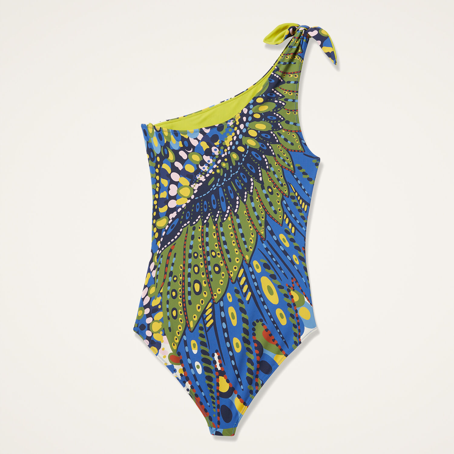 La Doublej Goddess One-shoulder Printed Swimsuit In Chakra Placée Multicolor