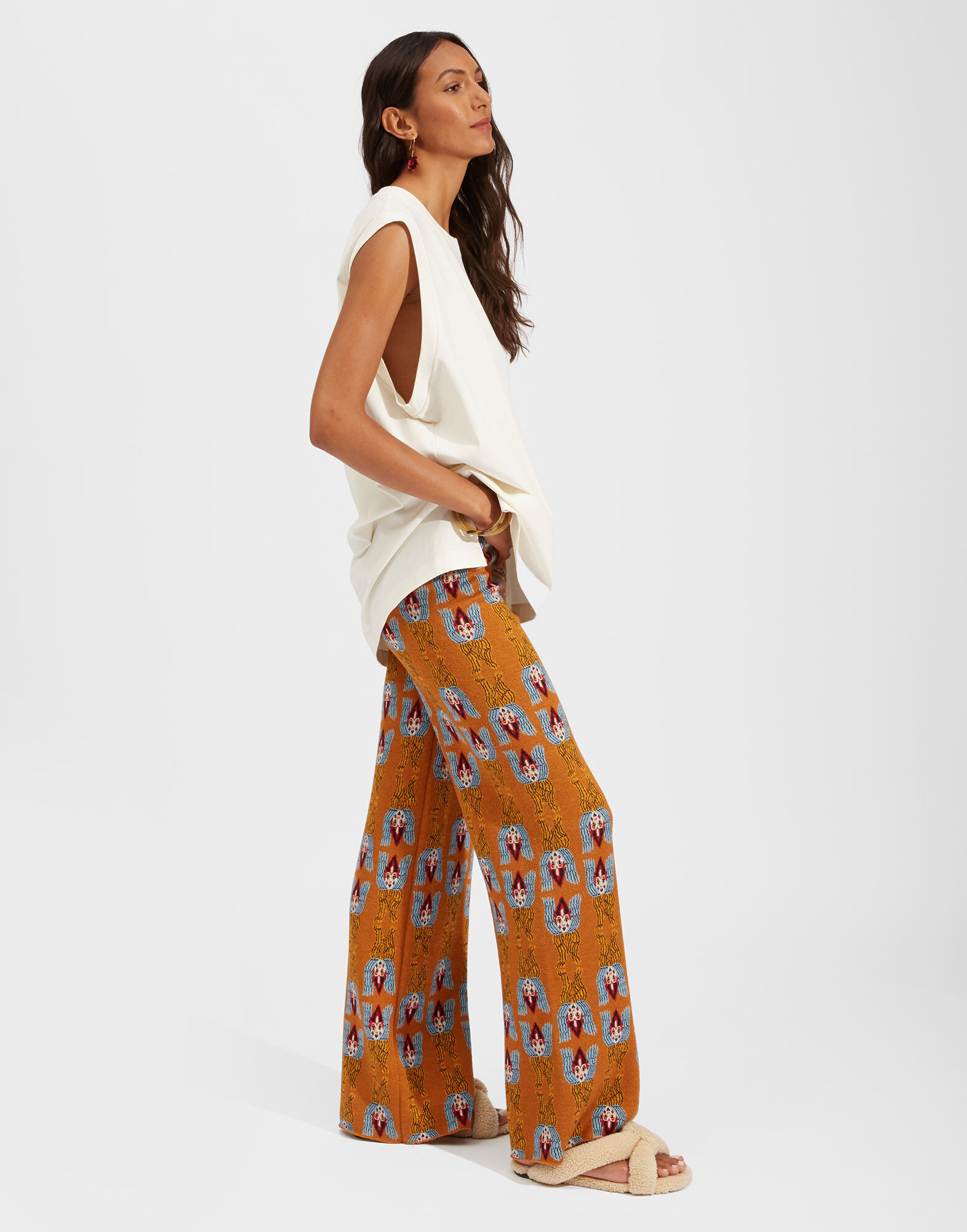 La DoubleJ Jacquard Pants Amphora Jacquard TRO0066KNI050VAR0091