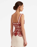 La DoubleJ Baia Crop Top La DoubleJ Baia Crop Top Medallion Placée Cream TOP0094COT037MED01WH03