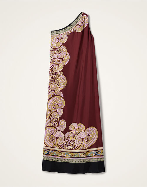 La DoubleJ Roy Dress Kells Swirl Plac&eacute;e Burgundy DRE0304SIL006KLS01RE07