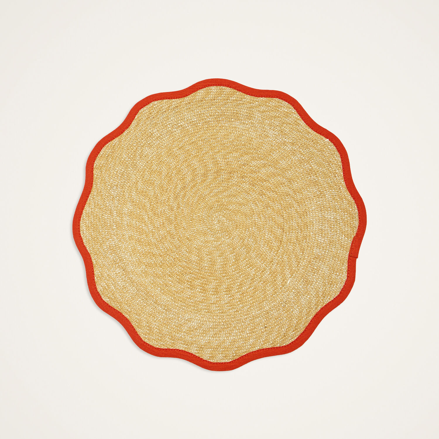La Doublej Straw Cloud Placemats Set Of 2 In Solid Orange