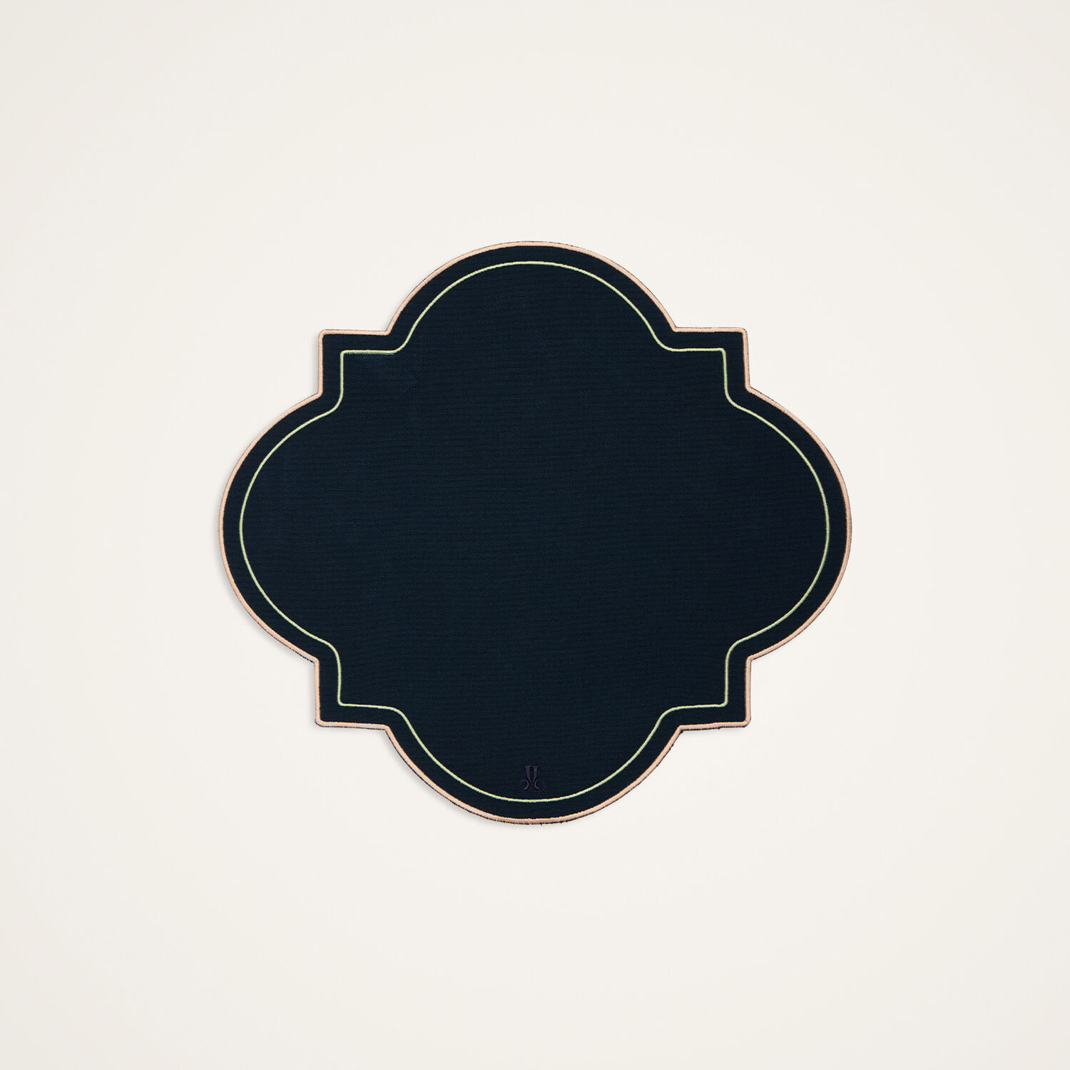 La Doublej Medallion Placemats Set Of 2 In Solid Navy