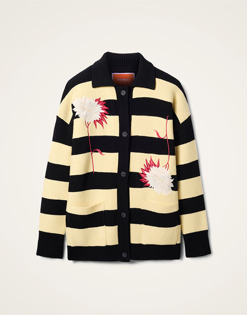 La DoubleJ Derby Cardigan Derby Black & Yellow PUL0242KNI146VA331BL04