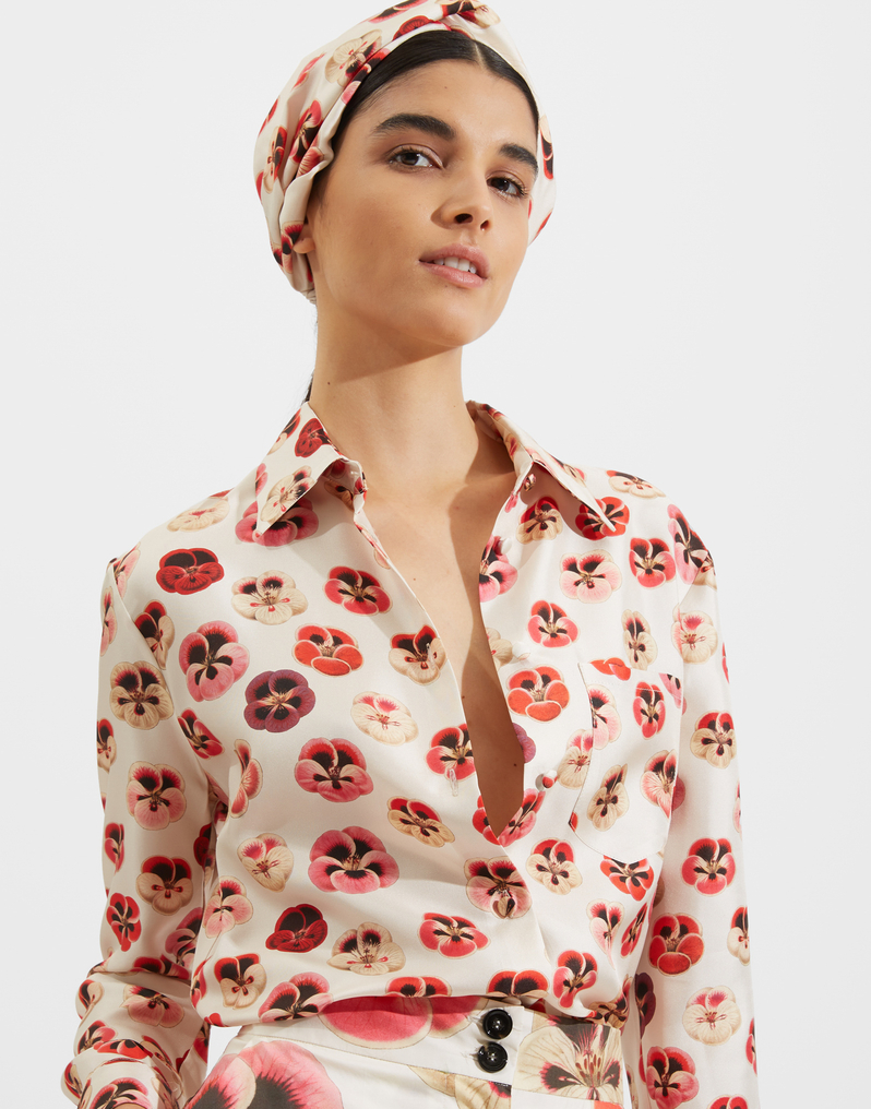 La DoubleJ Boy Shirt La DoubleJ Boy Shirt Micro Pansy SHI0001SIL001PAN0002