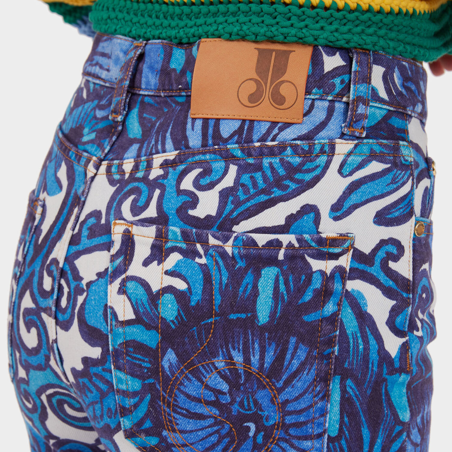 LA DOUBLEJ FANCY CROP JEANS (WITH FEATHERS) 