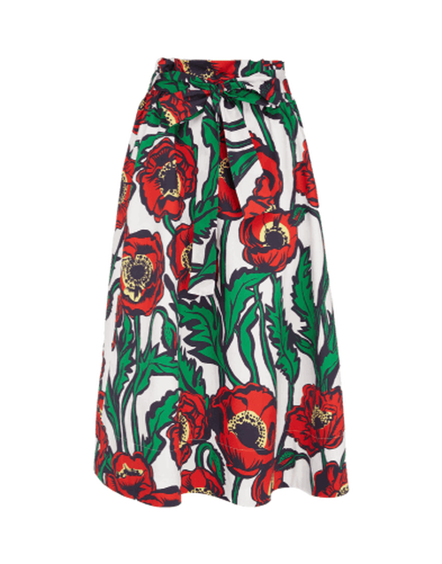 LaDoubleJ Sardegna Skirt Big Blooms Bianco SKI0043COT001PFI0003