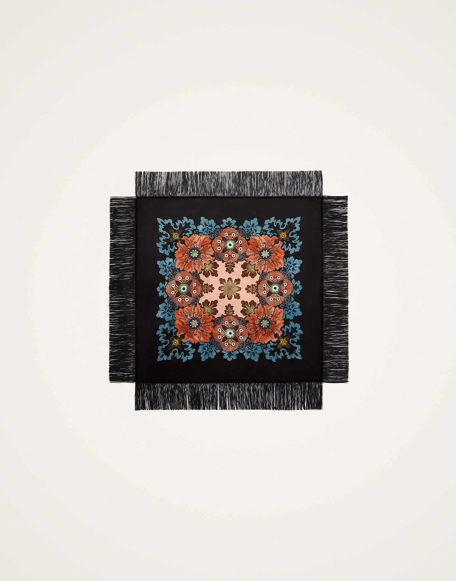 Reversible Fringe Foulard 90 in Bounty Placée Orange for