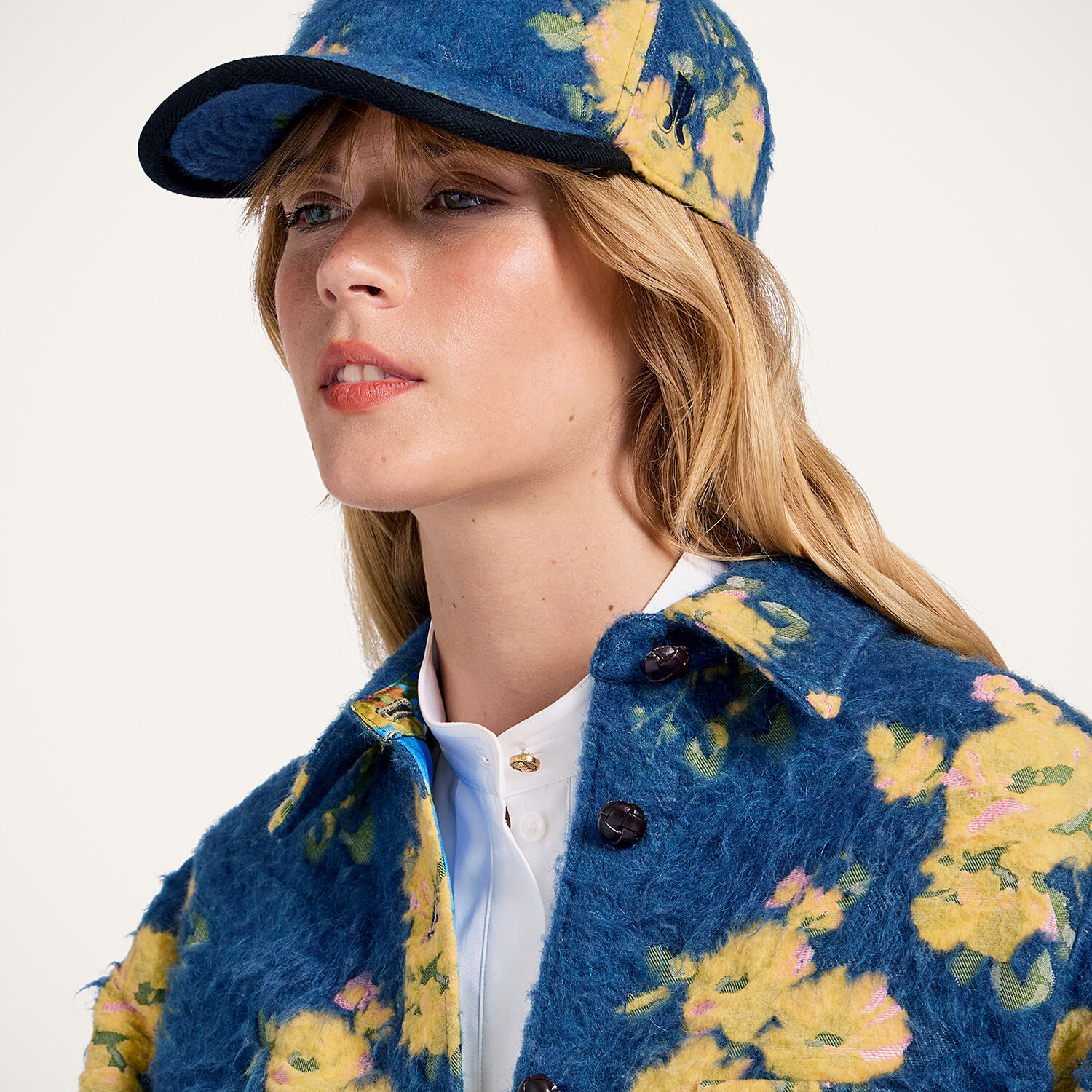  La Doublej Hats Women - Babeball Cap Riptide Navy One Size 30% Cotton 21% Recycled Polyester 20% Polyester 13% Wool 13% Acrilyc 
