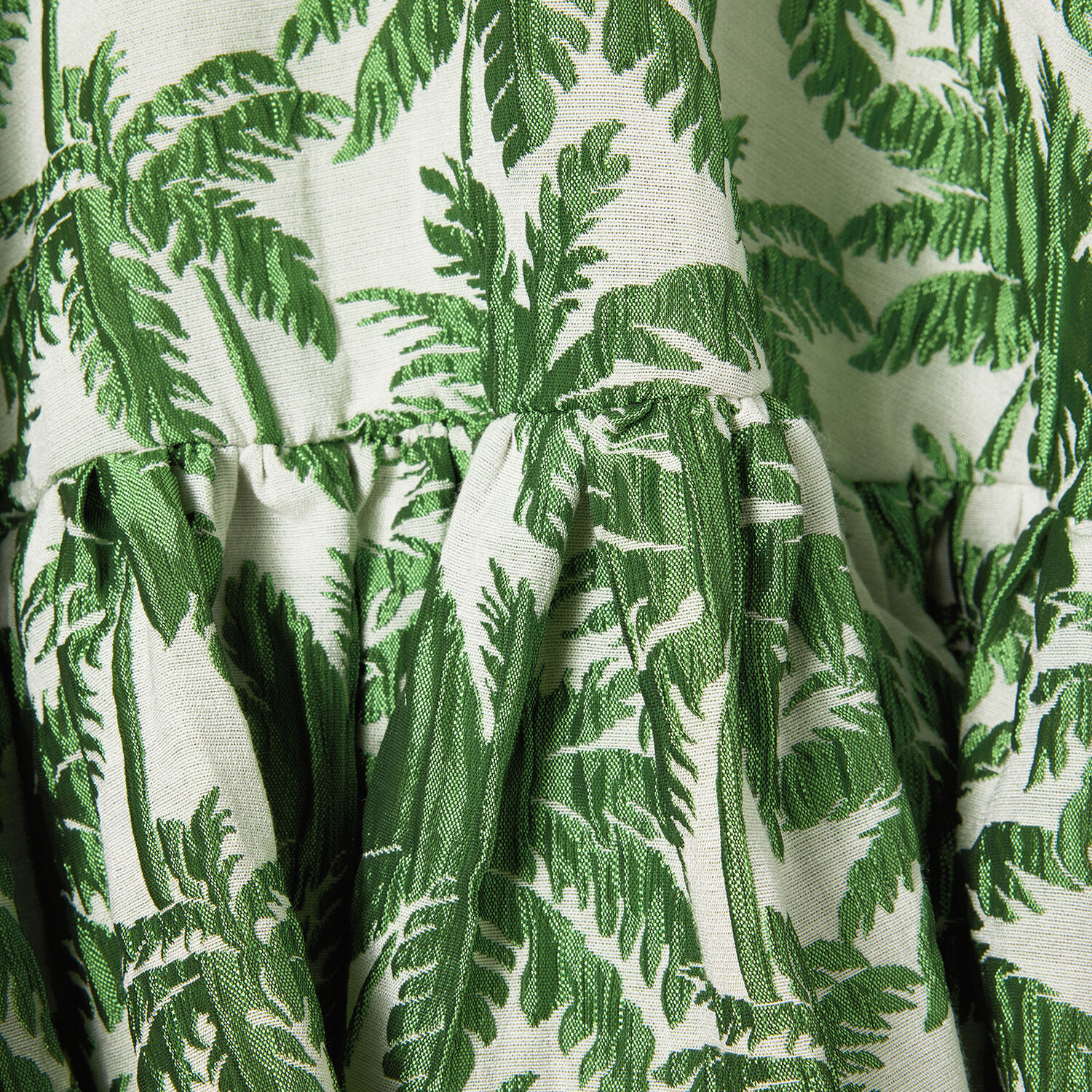 La Doublej San Pietro Palm-print Ruffled Mini Dress