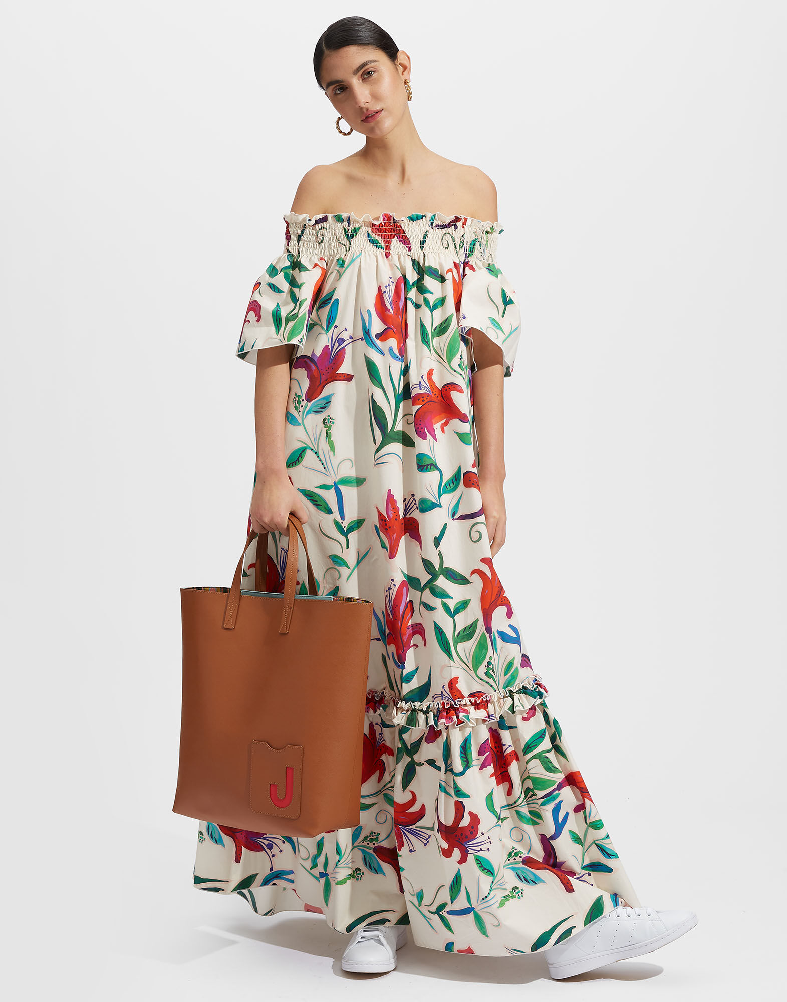 La DoubleJ Capalbio Dress White Lily DRE0320COT001LIY0002