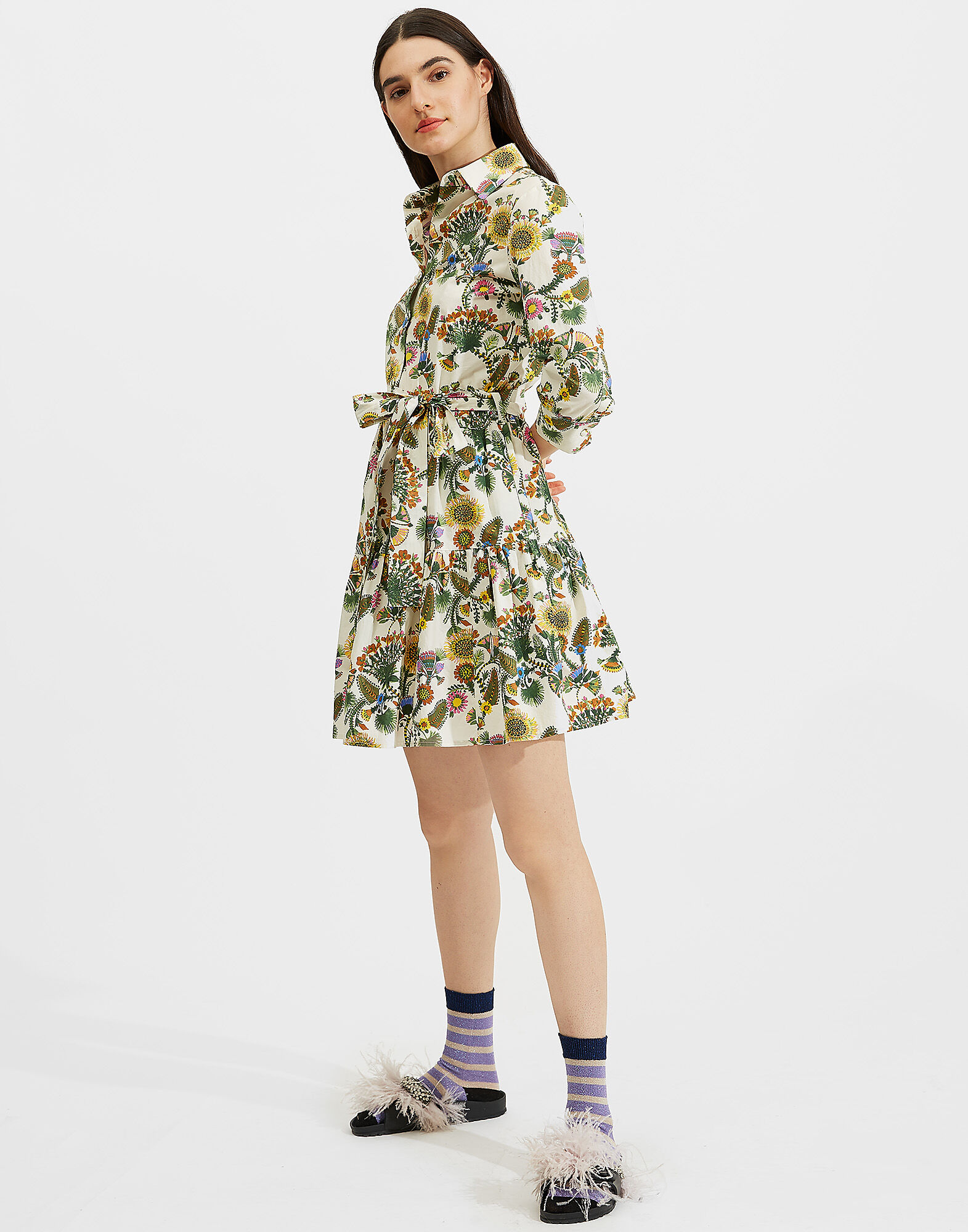 LaDoubleJ Short Bellini Dress Thistle DRE0121COT001THI0001