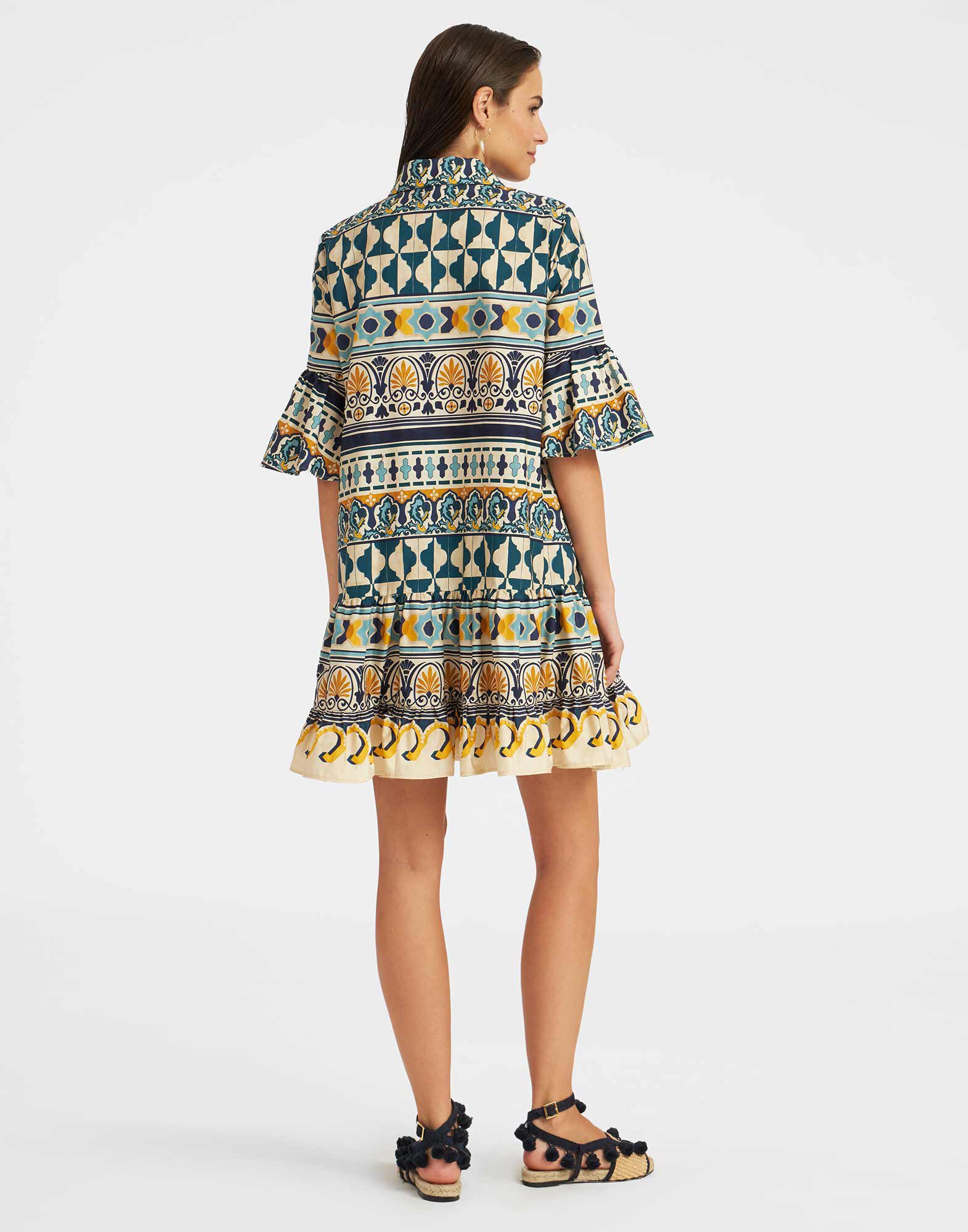 La DoubleJ Choux Dress Casareale Small Plac&egrave;e Cream DRE0193COT039REA02WH03