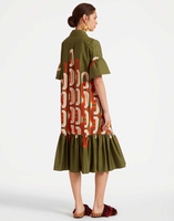 La DoubleJ Choux Midi Dress La DoubleJ Choux Midi Dress Prometheus Placée Camouflage DRE0733COT039EUS02GR08