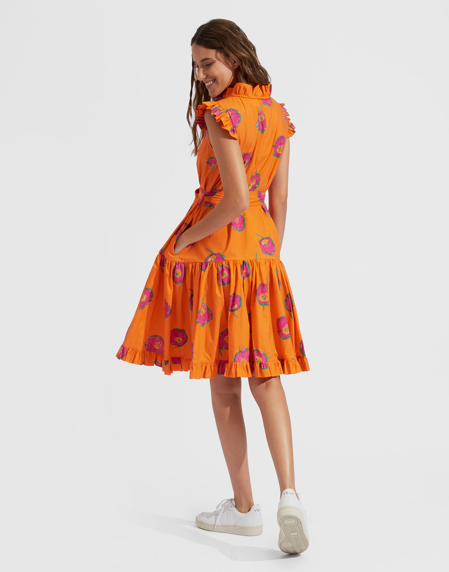 LaDoubleJ Short and Sassy Dress Papaveri Arancio DRE0003COT001PAP0002