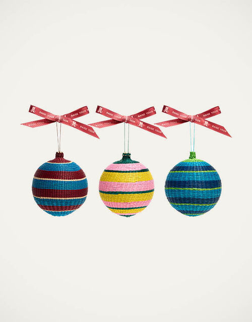 La DoubleJ Holiday Baubles Set Of 3 Multicolor OTS0024RAF010MUL60MU03