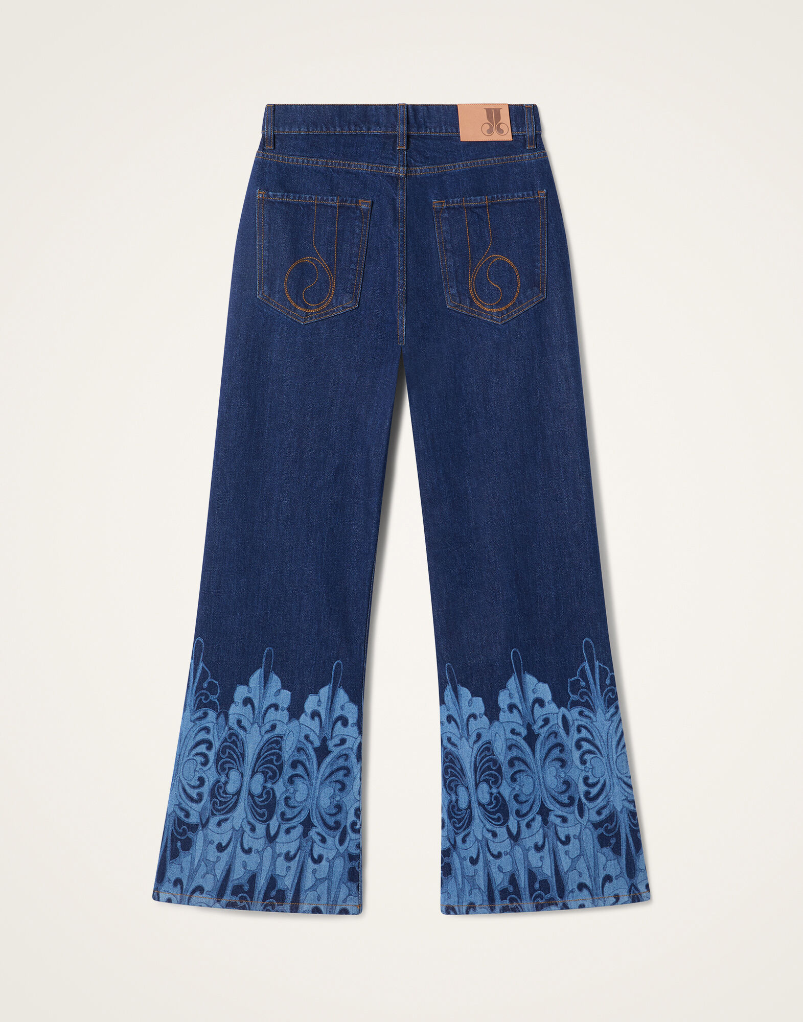 La DoubleJ The Cropped Flare Jean Cocoon Plac&eacute;e Indigo TRO0202DEN015COC02BU15