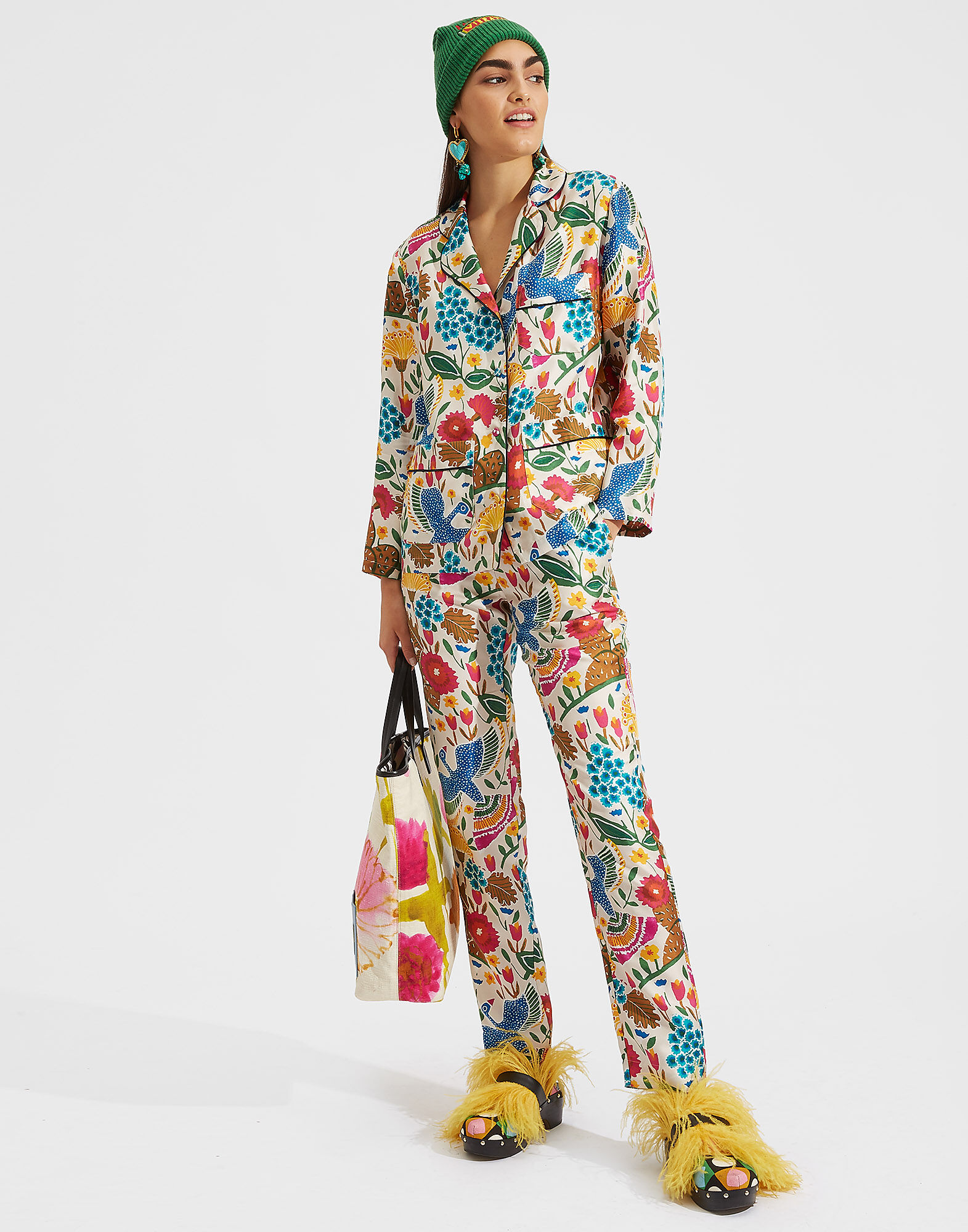 La DoubleJ Pajama Shirt Colombo Bianco SHI0032SIL001COL0003