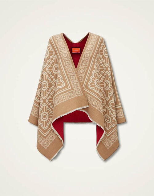 La DoubleJ Poncho La DoubleJ Poncho Mix Tiles Camel SCA0048WOL015MIX03BR04