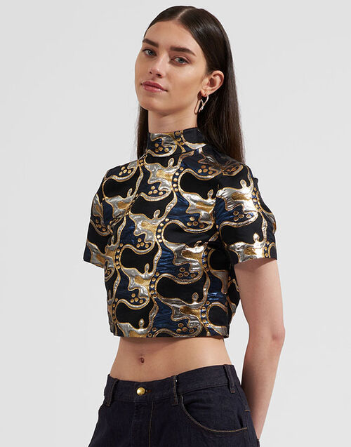 La DoubleJ Juliet Crop Top Spritz Blu TOP0084JAC040SPR0002