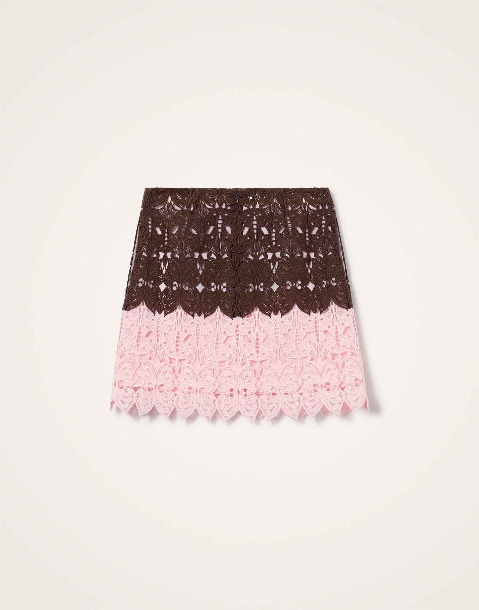 La DoubleJ Lacey Mini Baia Skirt Color Block Chocolate & Pink SKI0209LAC014BIC01BR07