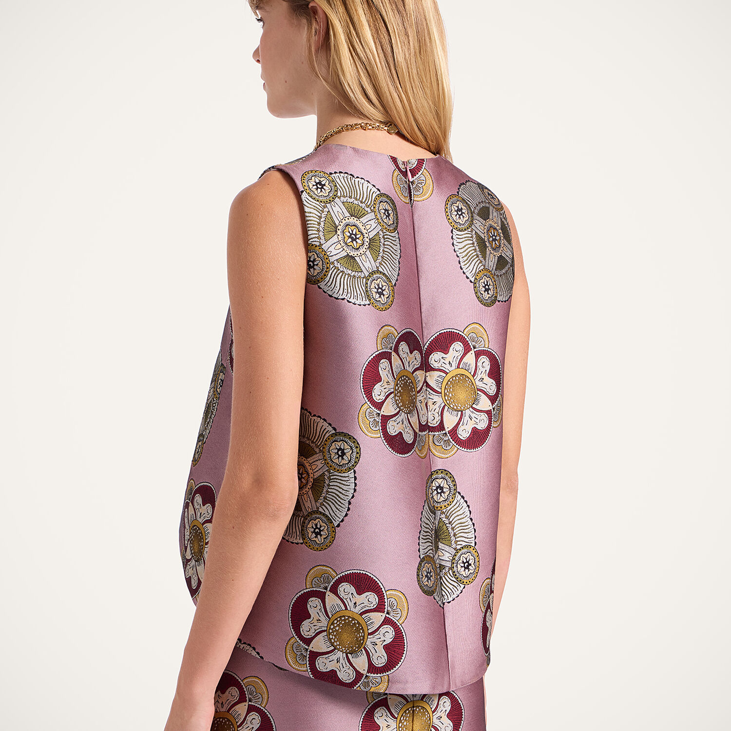 La Doublej La Scala Asymmetric Jacquard Top In Pink