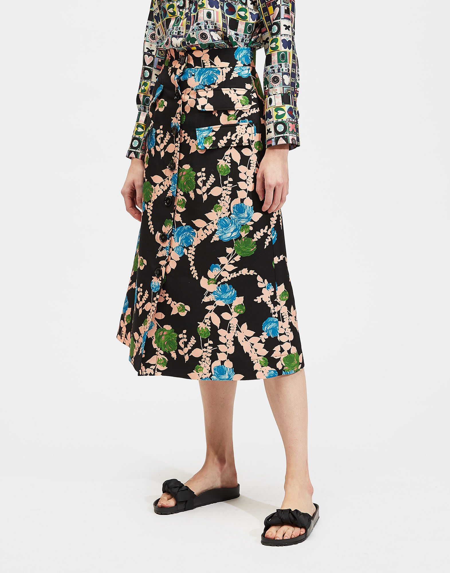 LaDoubleJ Peggy Skirt Winter Rose Nero SKI0040CAD001WTR0003