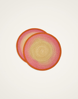 La DoubleJ Handpainted Sunset Placemats Set Of 2 La DoubleJ Handpainted Sunset Placemats Set Of 2 Gradient Fuchsia PMT0030STR001GRA02PI03