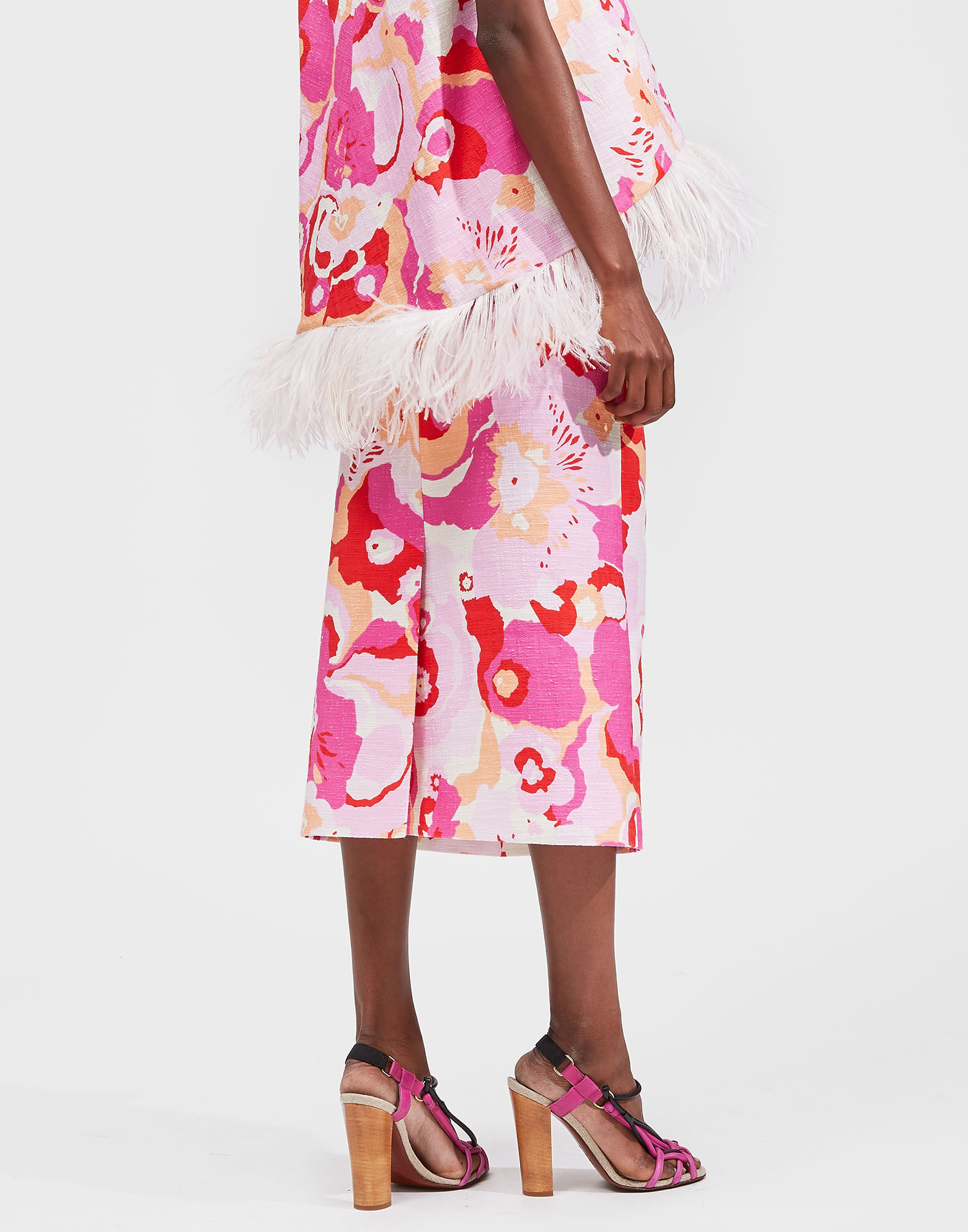 LaDoubleJ Pencil Skirt Peonia Rosa SKI0011COT005PEO0002