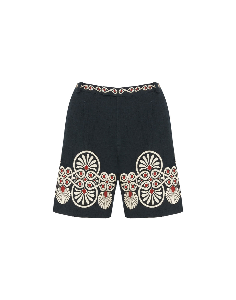 La DoubleJ Boyfriend Shorts La DoubleJ Boyfriend Shorts Medallion Placée Black TRO0131COT058MED01BL01